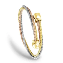 Charriol Bracelets<Celtic Bangle Triquetra Yellow Rose Light Grey