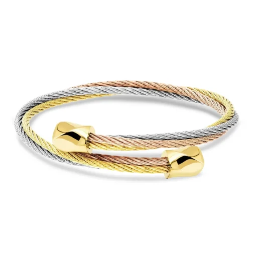 Charriol Bracelets<Celtic Bangle Triquetra Yellow Rose Light Grey