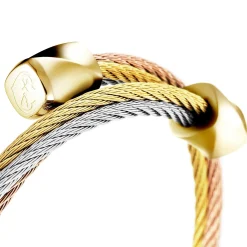 Charriol Bracelets<Celtic Bangle Triquetra Yellow Rose Light Grey