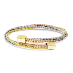 Charriol Bracelets<Celtic Bangle Triquetra Yellow Rose Light Grey