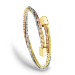 Charriol Bracelets<Celtic Bangle Triquetra Yellow Rose Light Grey