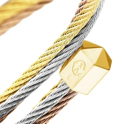 Charriol Bracelets<Celtic Bangle Triquetra Yellow Rose Light Grey