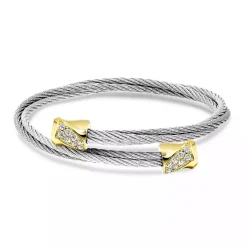 Charriol Bracelets|Bracelets<Celtic® Triquetra Bangle 18KT Steel