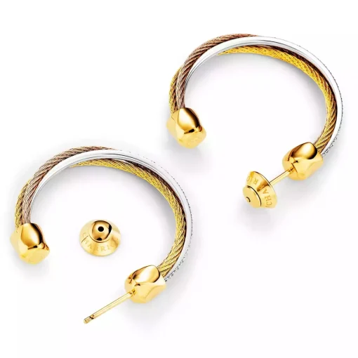 Charriol Earrings<Celtic® Triquetra Earrings Steel, Yellow Gold & Rose Gold