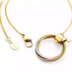 Charriol Necklaces<Celtic® Triquetra Necklace Steel, Yellow Gold & Rose Gold