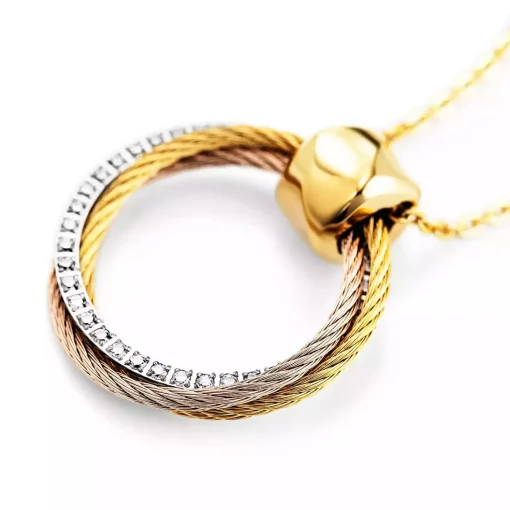 Charriol Necklaces<Celtic® Triquetra Necklace Steel, Yellow Gold & Rose Gold
