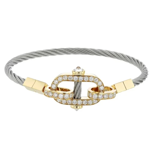 Charriol Bracelets|Bracelets<St Tropez® Mariner Bangle 18KT Diamonds Steel
