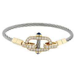 Charriol Bracelets|Bracelets<St Tropez® Mariner Bangle 18KT Sapphires Steel