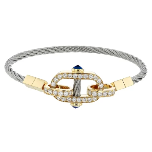Charriol Bracelets|Bracelets<St Tropez® Mariner Bangle 18KT Sapphires Steel
