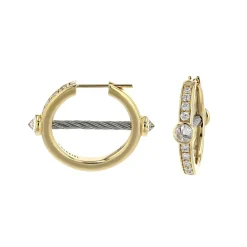 Charriol Earrings|Earrings<St Tropez® Mariner Earrings 18KT Diamonds Steel