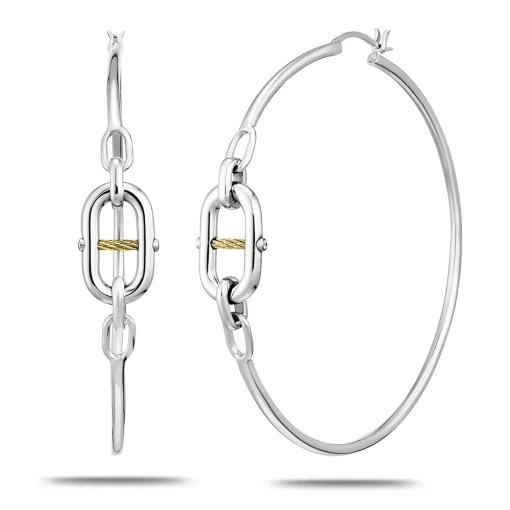 Charriol Earrings<St. Tropez® Mariner Link Hoop Earrings