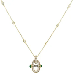 Charriol Necklaces|Necklaces<St Tropez® Mariner Necklace 18KT Emeralds Steel