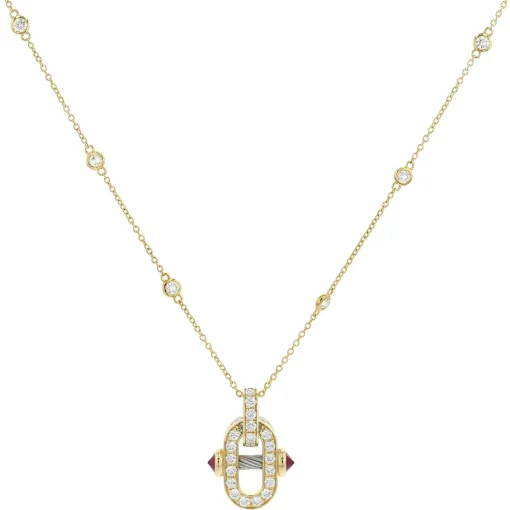 Charriol Necklaces|Necklaces<St Tropez® Mariner Necklace 18KT Rubis Steel