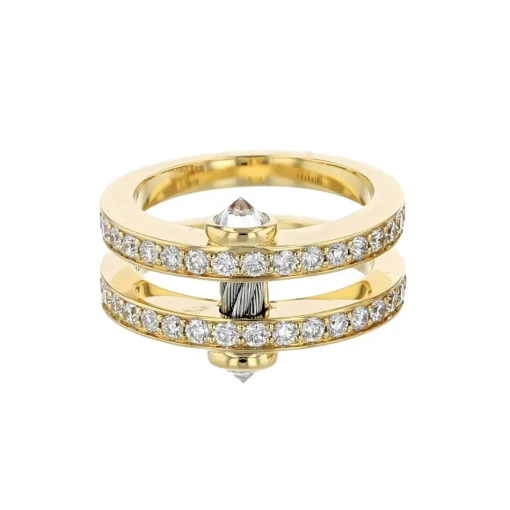 Charriol Rings|Rings<St Tropez® Mariner Ring 18KT Diamonds Steel