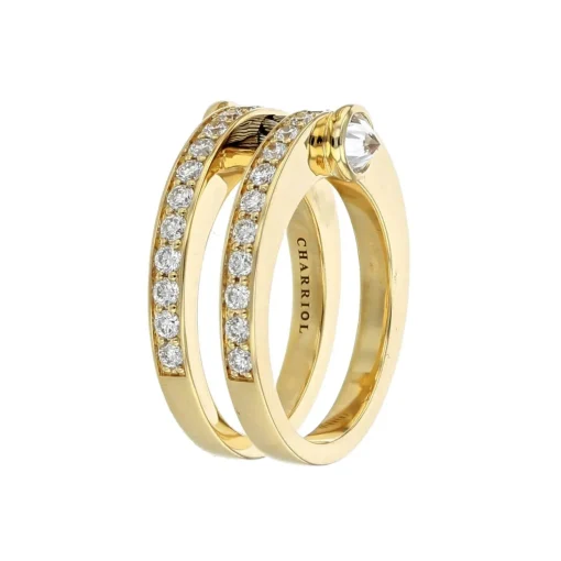 Charriol Rings|Rings<St Tropez® Mariner Ring 18KT Diamonds Steel