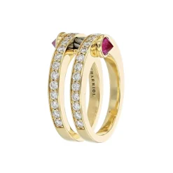 Charriol Rings|Rings<St Tropez® Mariner Ring 18KT Rubis Steel