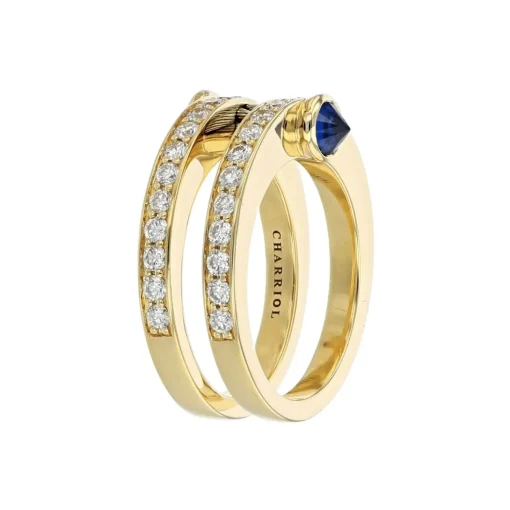 Charriol Rings|Rings<St Tropez® Mariner Ring 18KT Sapphires Steel